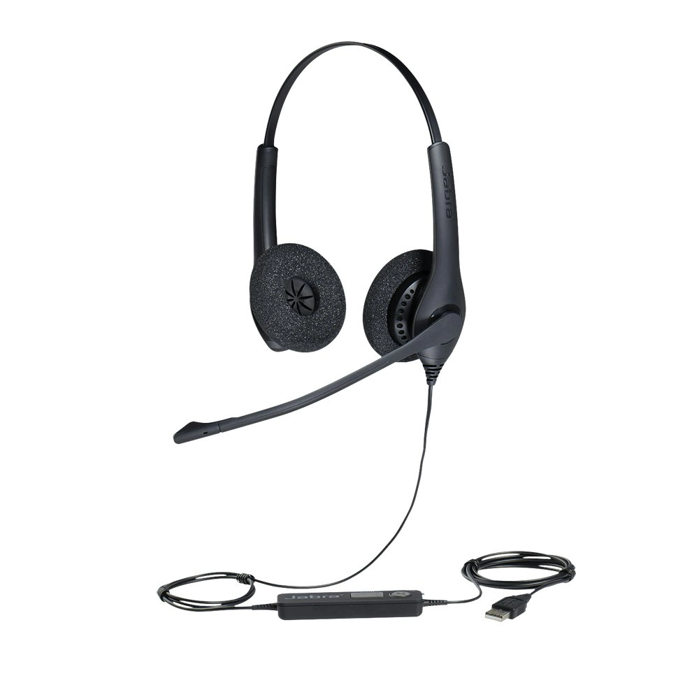 Jabra Corded Biz 1500 UC Duo USB-A Wired Headset w/Noise-Cancelling Microphone