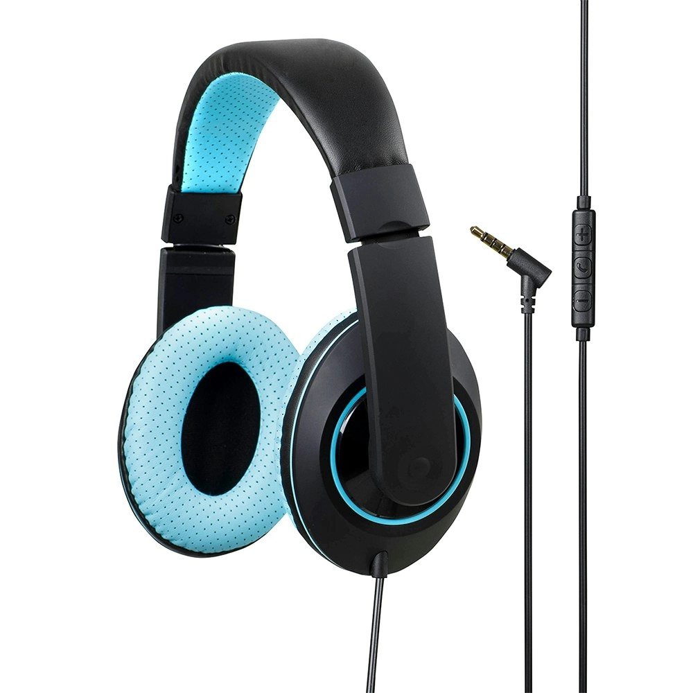 Kensington Over-Ear Headphones/Headset w/ Inline Mic/Volume For PC Con Blue