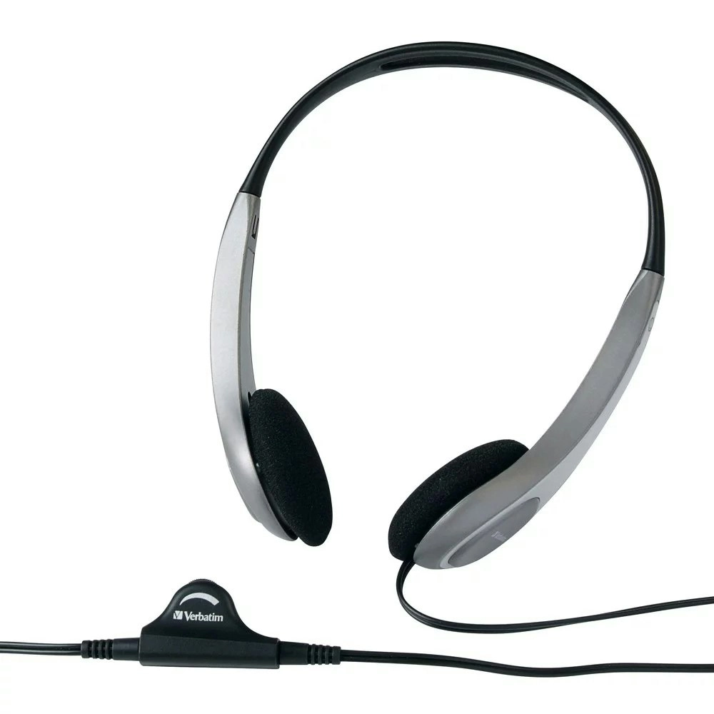 Verbatim Multimedia/Computer Headset w/Volume Control Mixer/3.5mm Audio Jack BLK