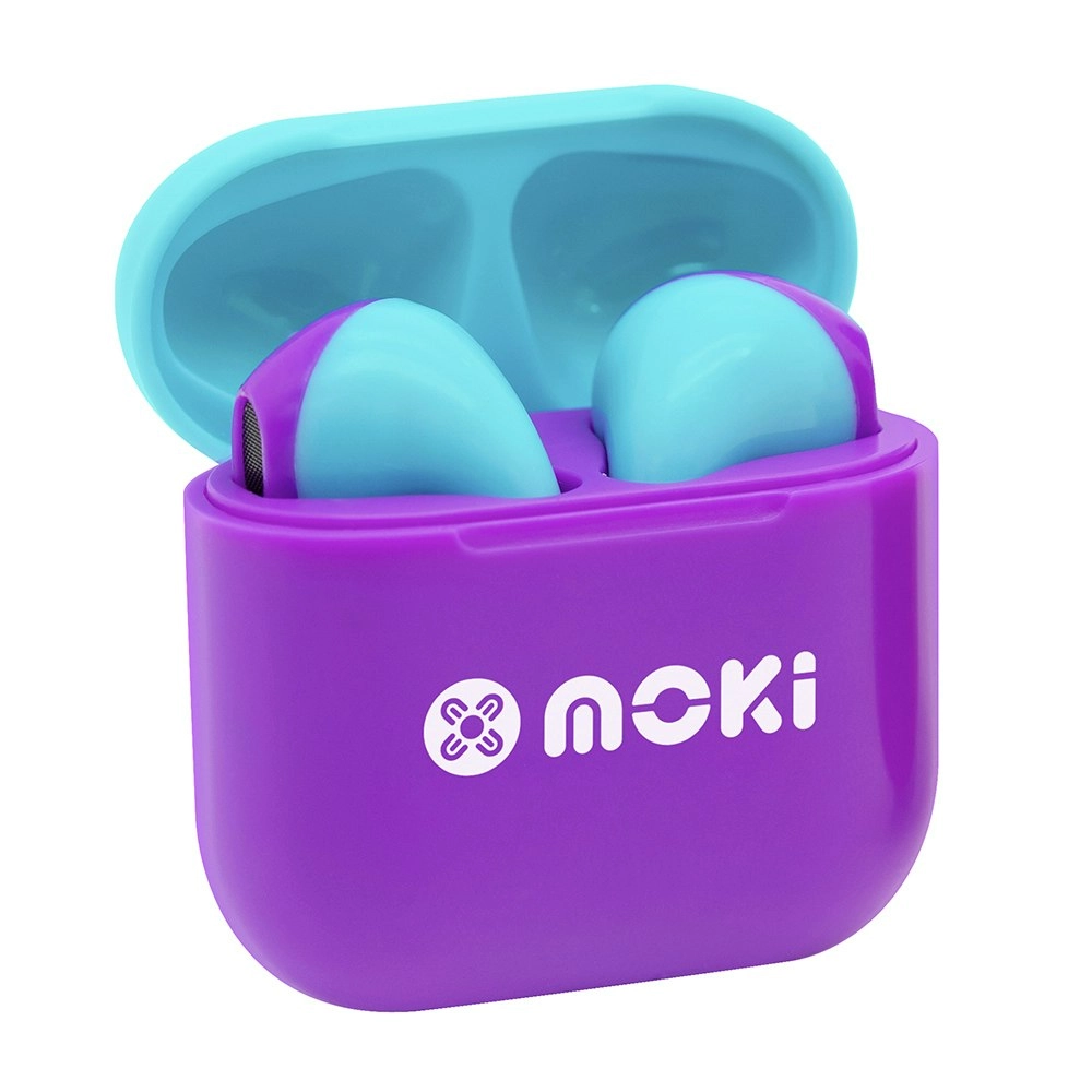 Moki MokiPods Mini TWS Wireless/Bluetooth Earphones Kids Volume Limited PUR/AQA