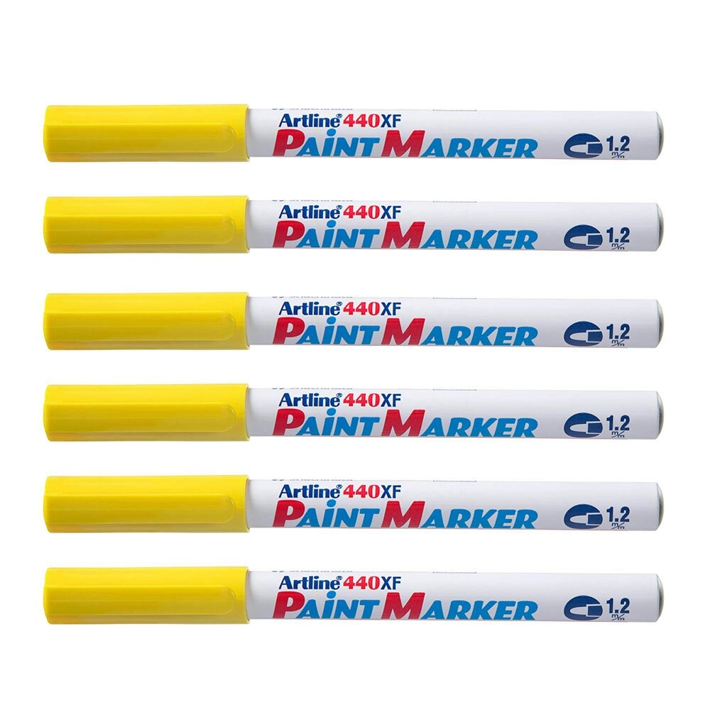 12PK Artline 440 Permanent Paint Marker 1.2mm Bullet Nib - Yellow