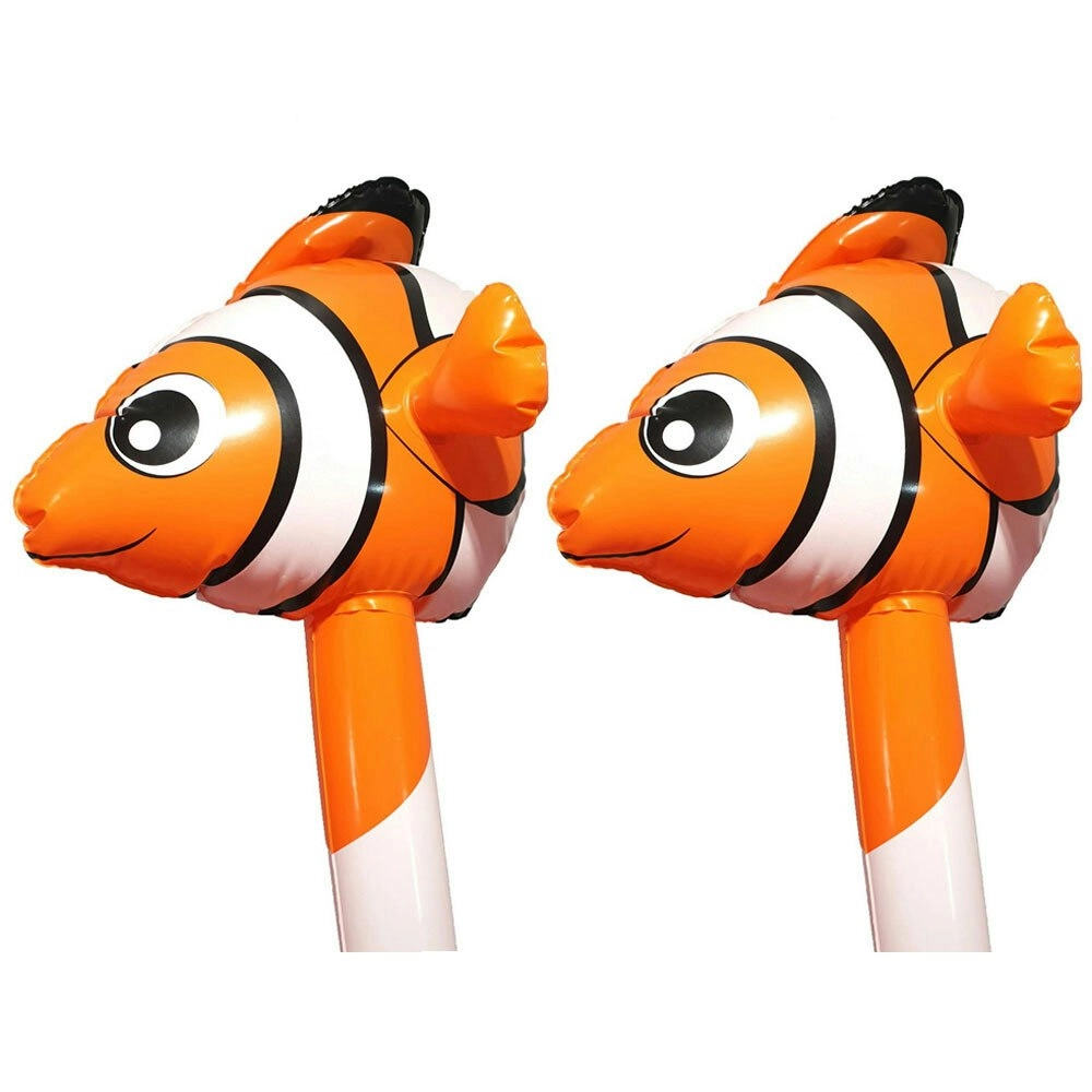 2x Fumfings Novelty 1.4m Bloonimals Inflatable Clown Fish Balloon Birthday Decor