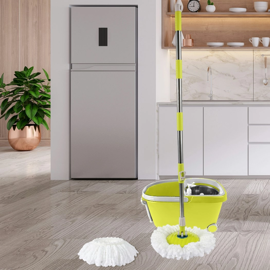 Cleanflo Spin Mop Bucket Set 360° Spinning Stainless Steel Rotating Wet Dry