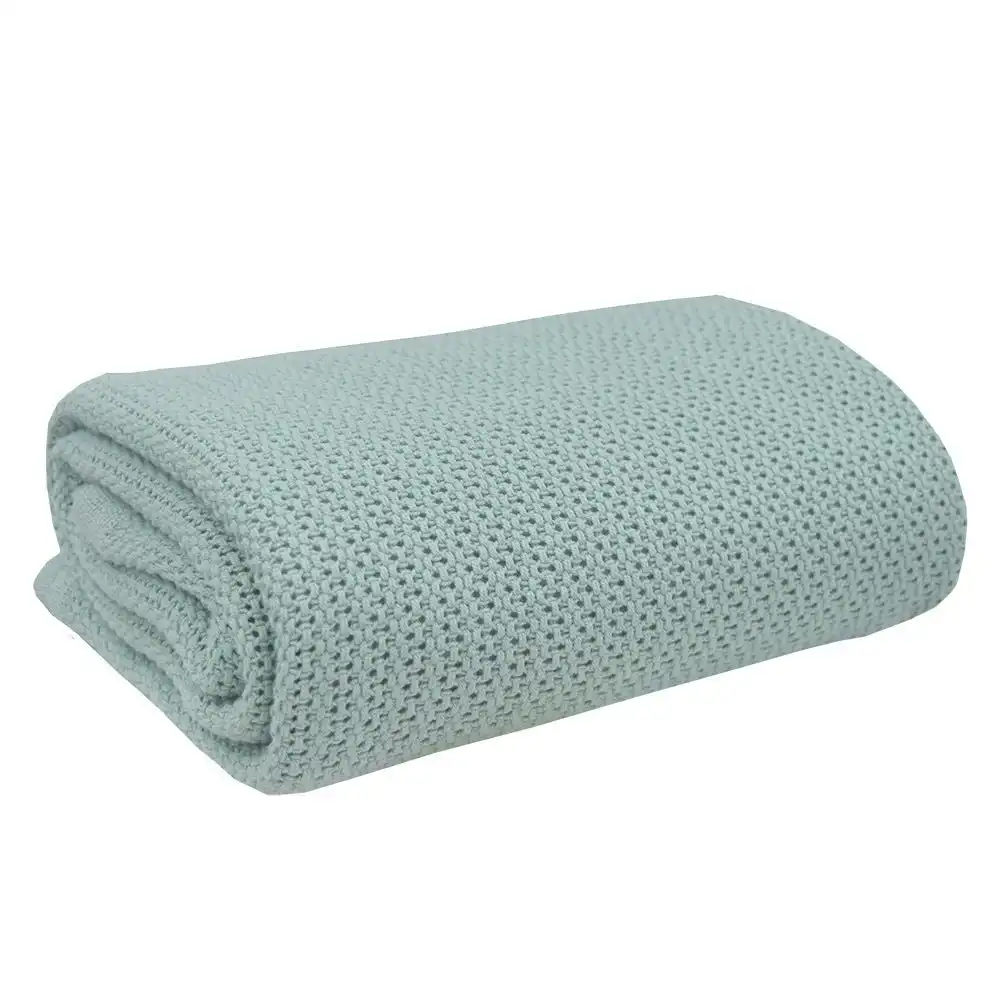 Living Textiles | Organic Cot Cellular Blanket - Sage