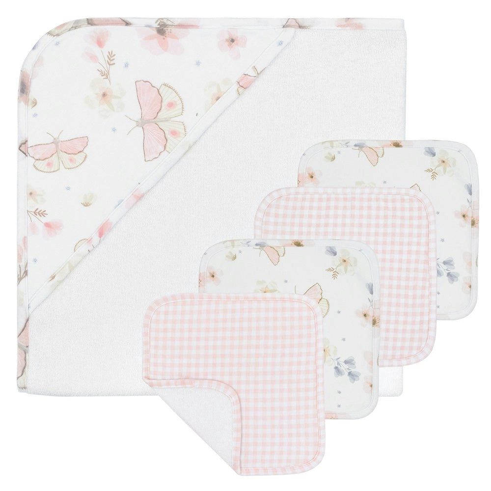 Living Textiles | 5-Piece Baby Bath Gift Set - Butterfly Garden