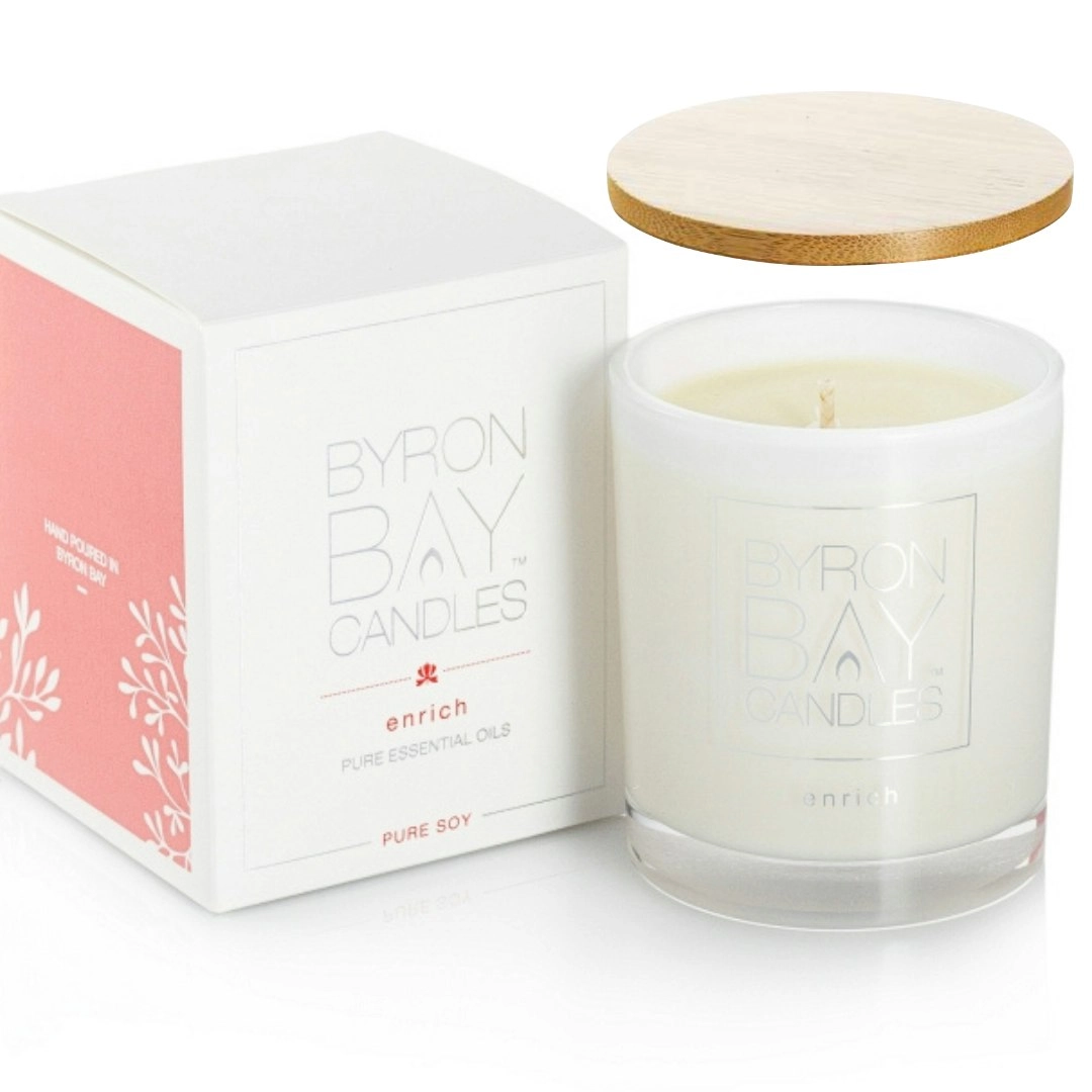 Byron Bay Candles | Large 50 Hour Scented Pure Soy Candle - Enrich