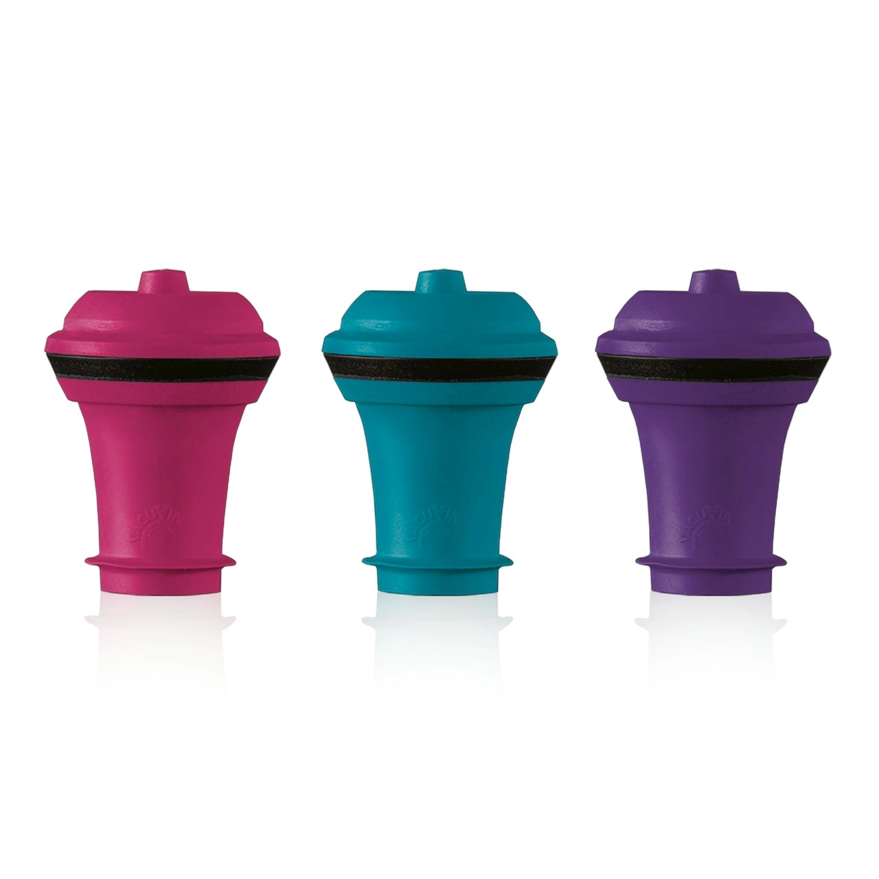 Vacu Vin | Vacuum Wine Stoppers Pink/Blue/Purple (Set of 3)