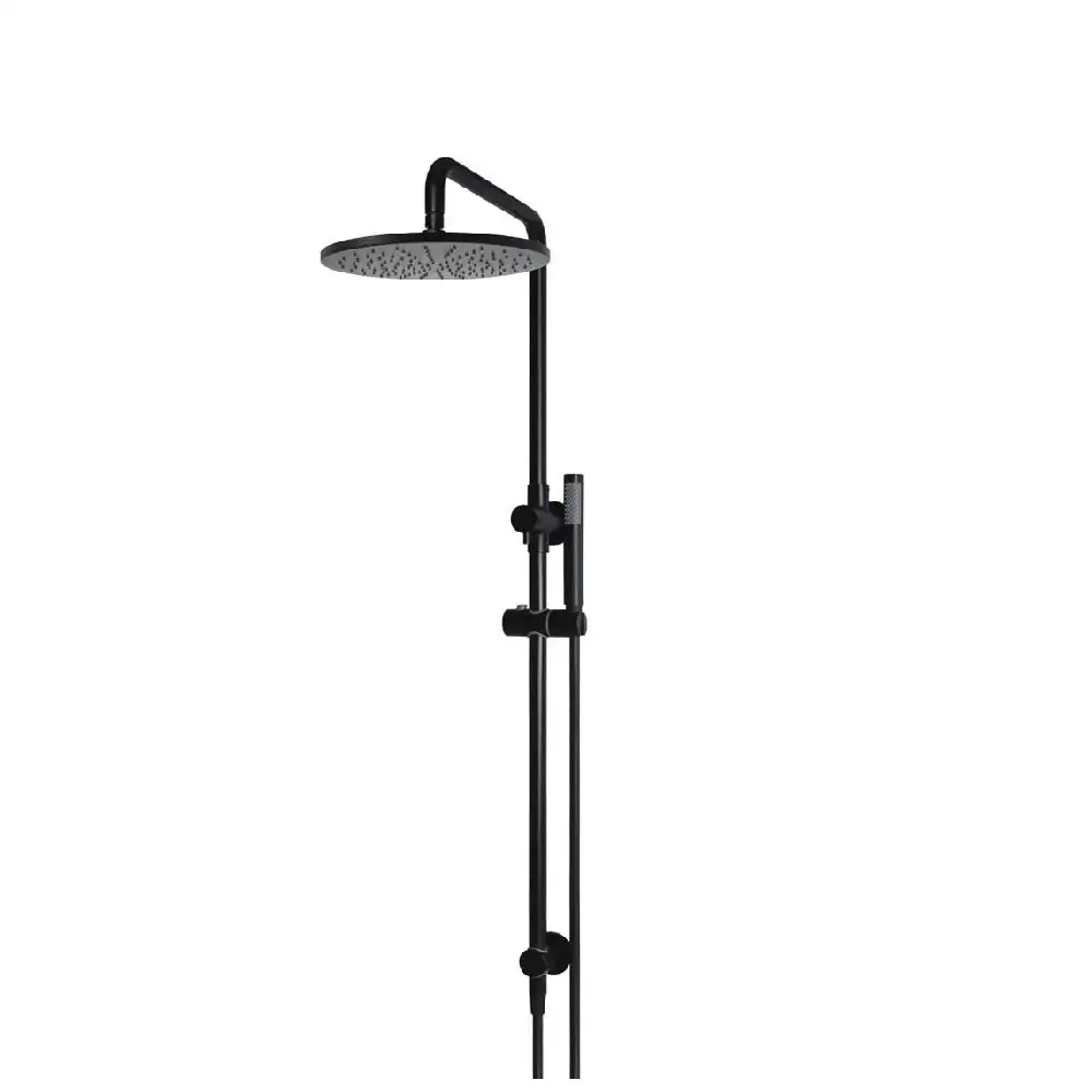 Meir Combination Shower Rail 300mm Rose, Single Function Hand Shower Round - Matte Black MZ0706-R