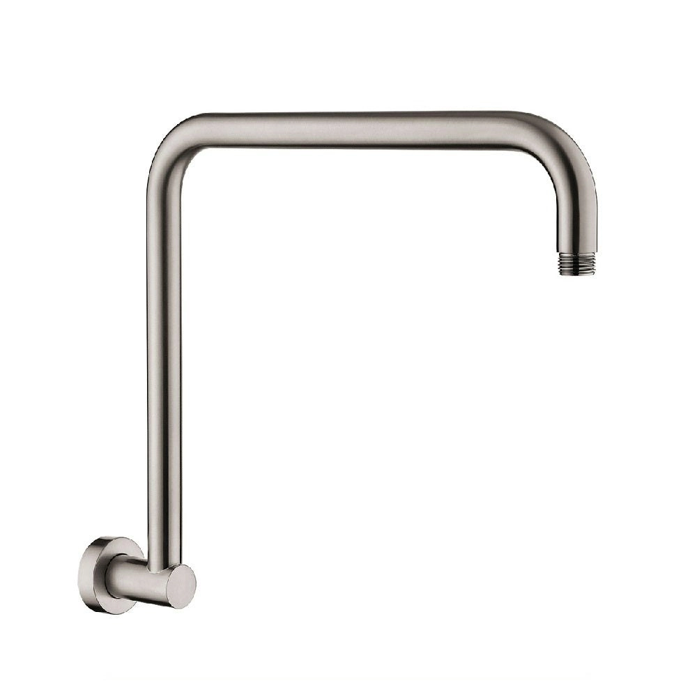 Fienza Round Fixed Gooseneck Wall Arm Brushed Nickel 422111BN