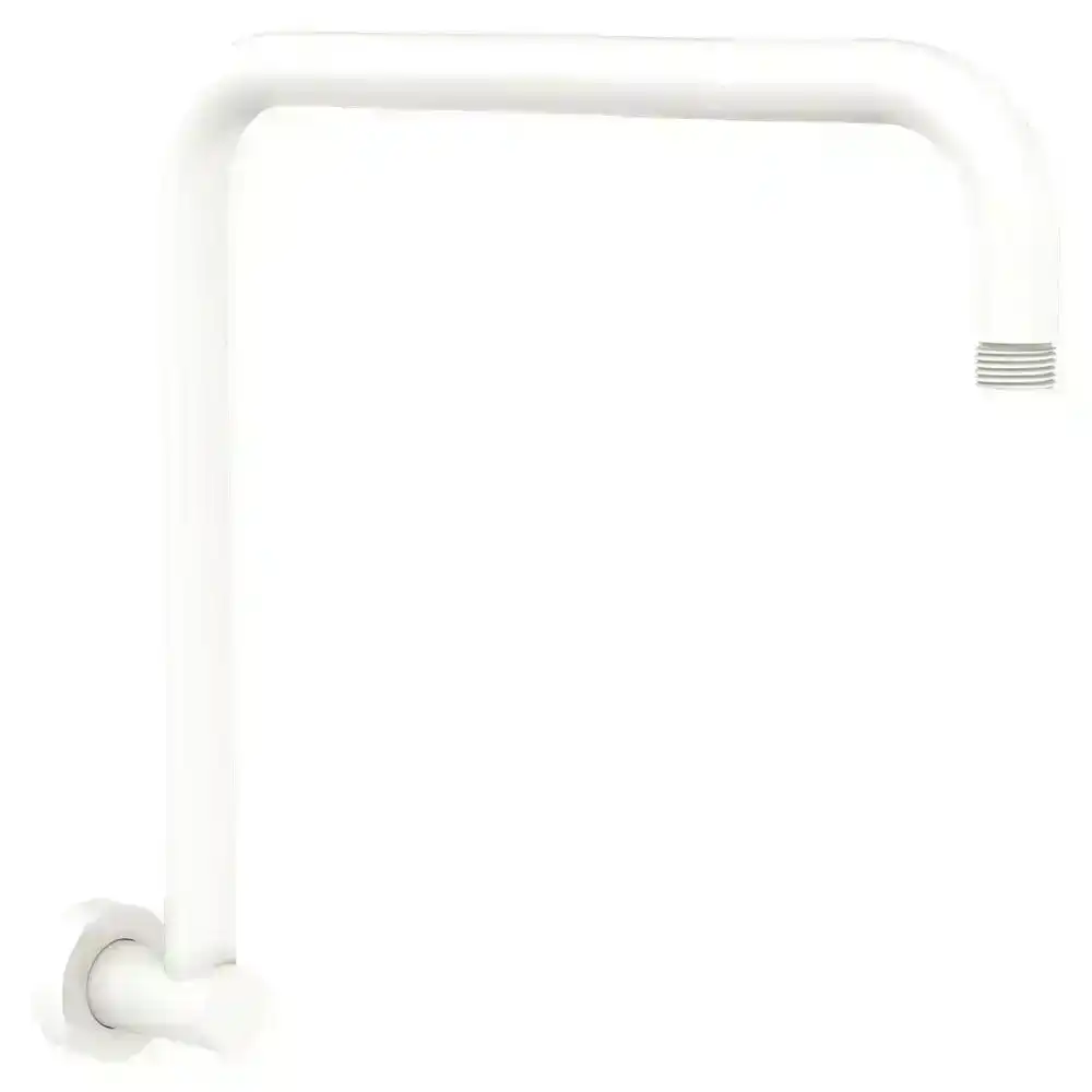 Fienza Kaya Round Fixed Gooseneck Shower Arm Matte White 422111MW