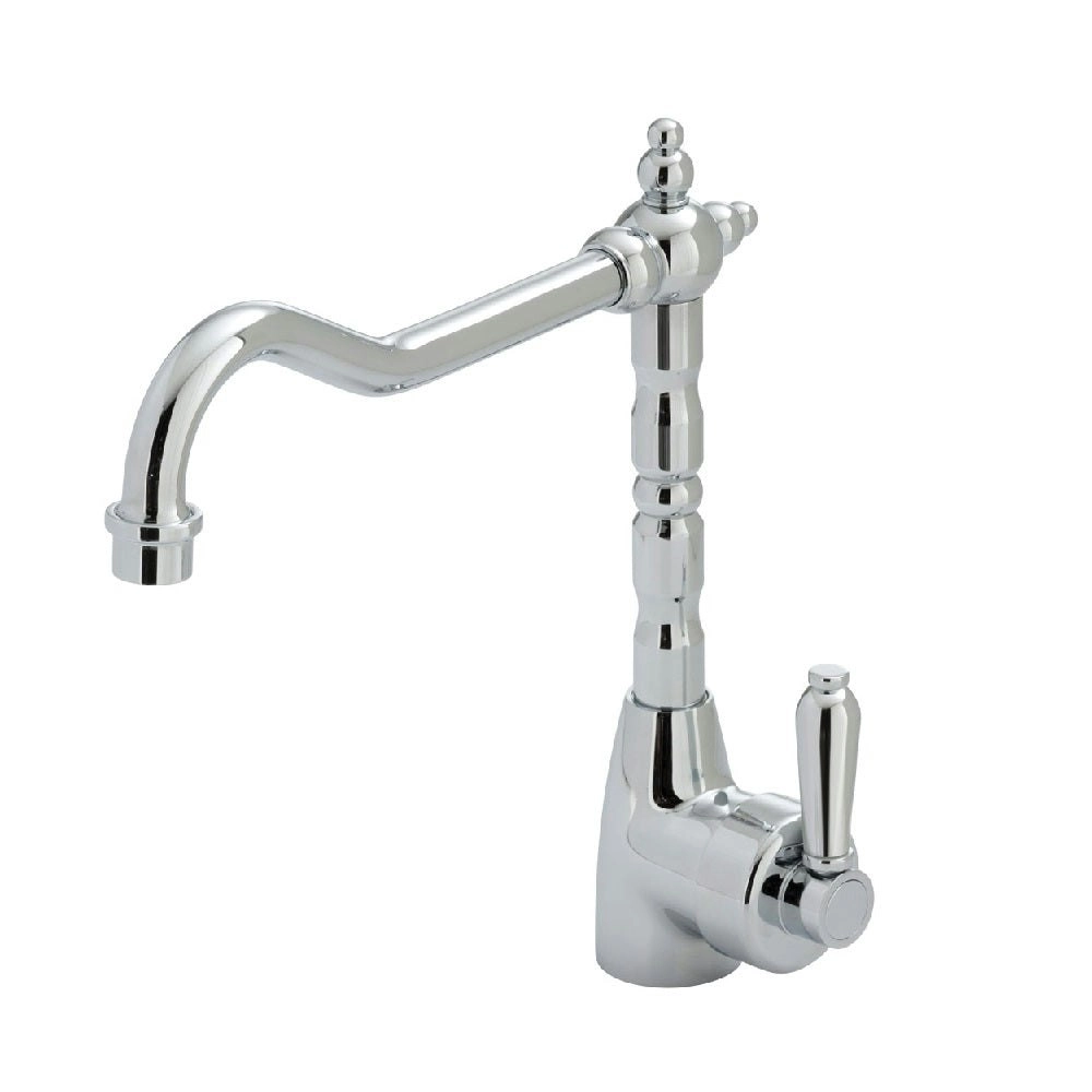 Fienza Eleanor Shepherds Crook Sink Mixer Chrome with Chrome Handle 202105CC