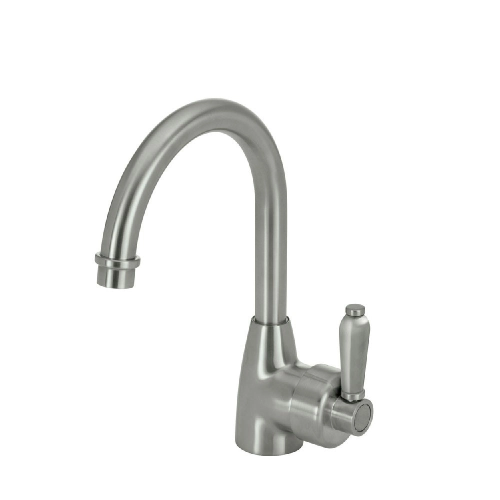 Fienza Eleanor Gooseneck Basin Mixer Brushed Nickel with Brushed Nickel Handle 202104NN