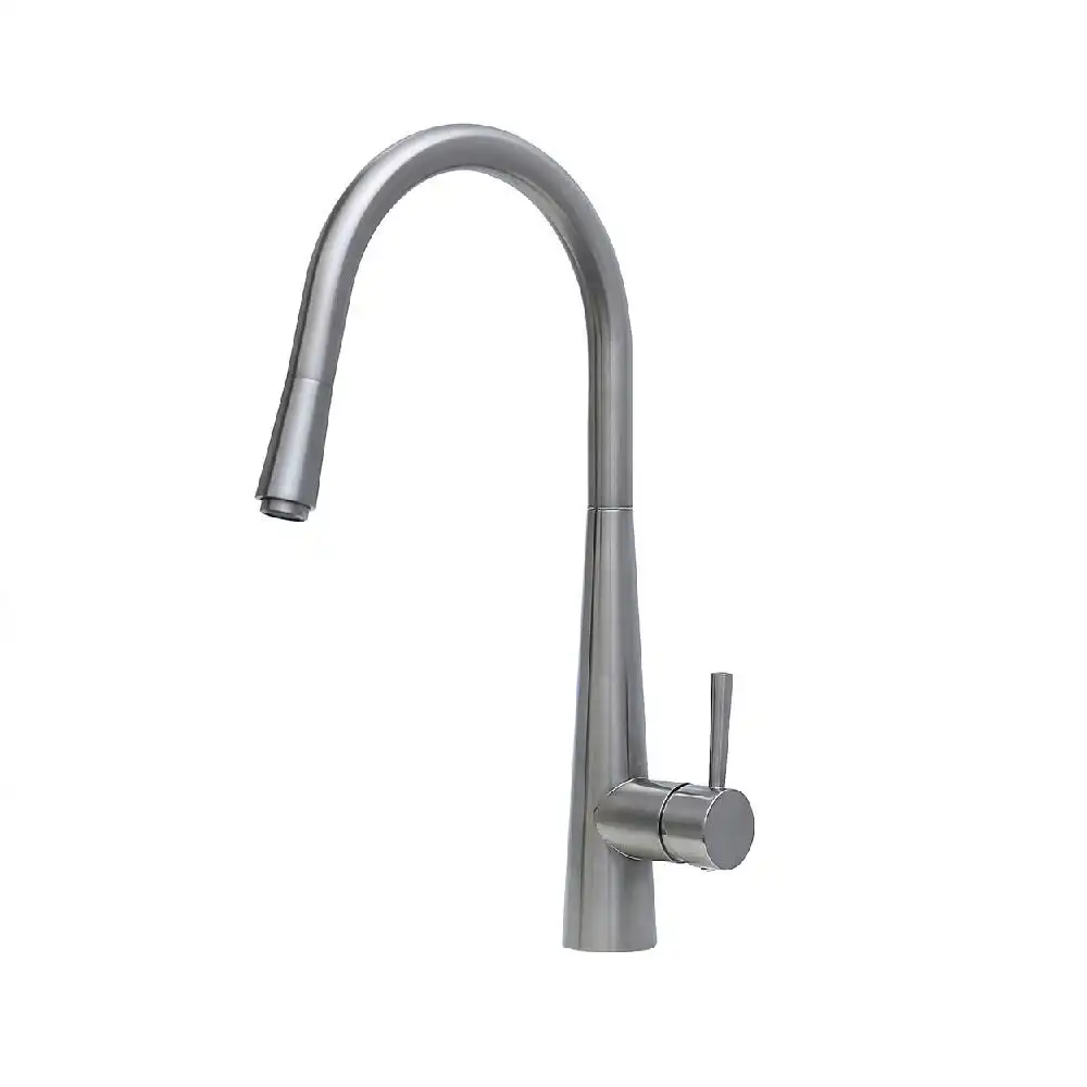 Fienza Isabella Deluxe Gooseneck Kitchen Mixer Brushed Nickel 213116BN