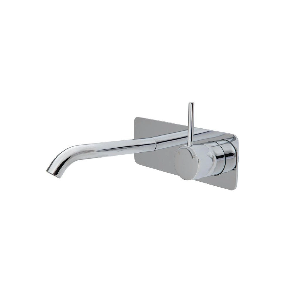 Fienza Kaya Up Wall Basin/ Bath Mixer Set Soft Square Plate 160mm Outlet Chrome 228119