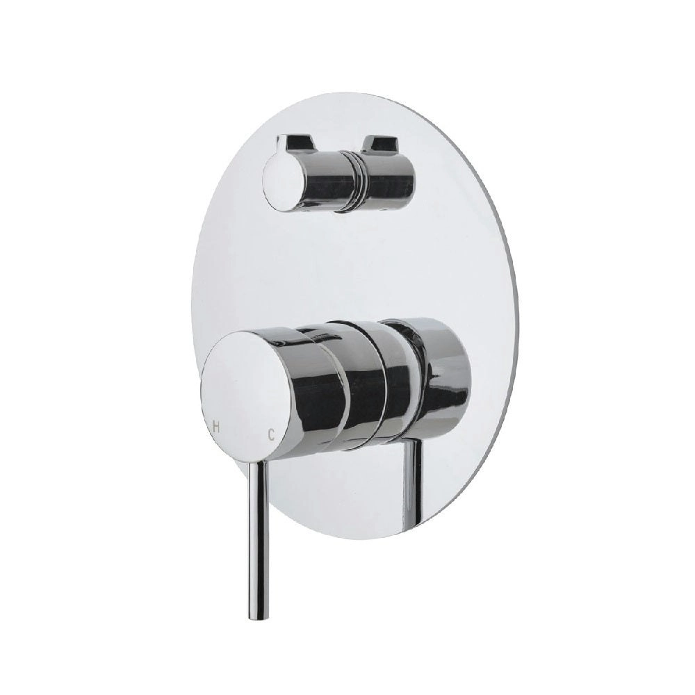 Fienza Kaya Wall Diverter Mixer, Large Round Plate Chrome 228102