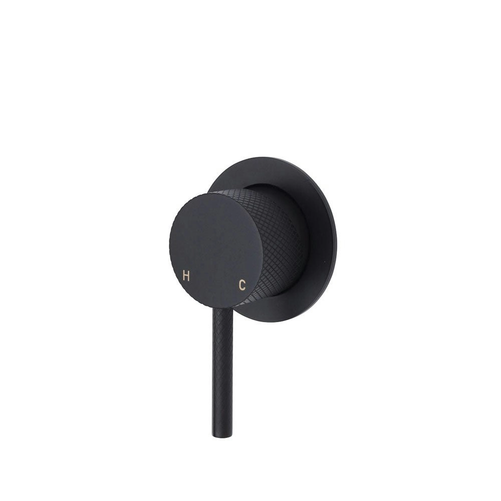 Fienza Axle Wall Mixer Small Round Plate Matte Black 231101B