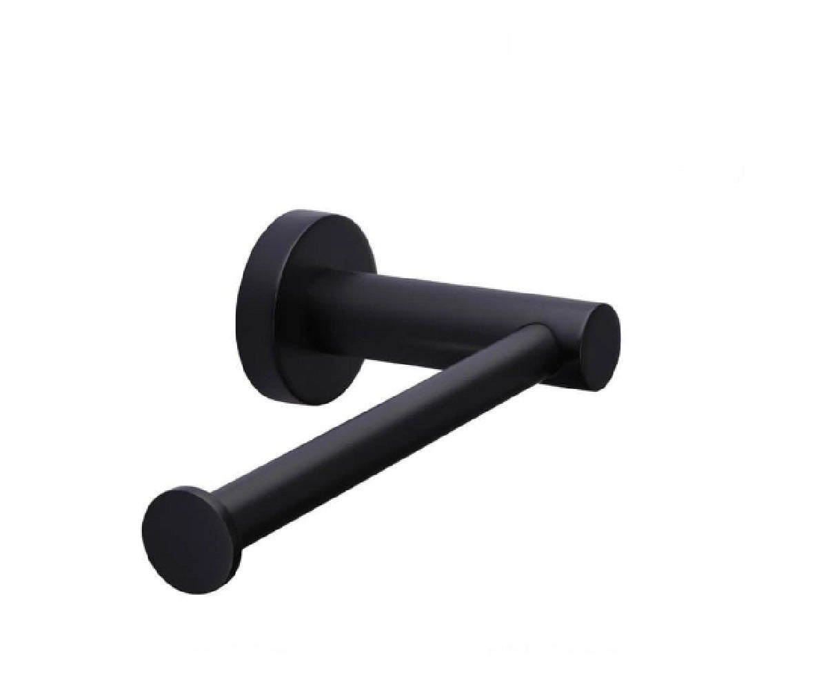 Meir Toilet Roll Holder Round Matte Black MR02-R