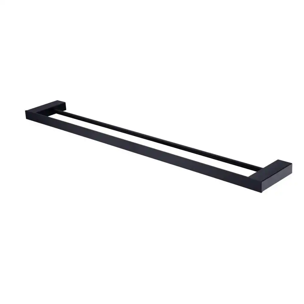 Oliveri Athens Towel Rail Double 600mm Matte Black AT4624DMB