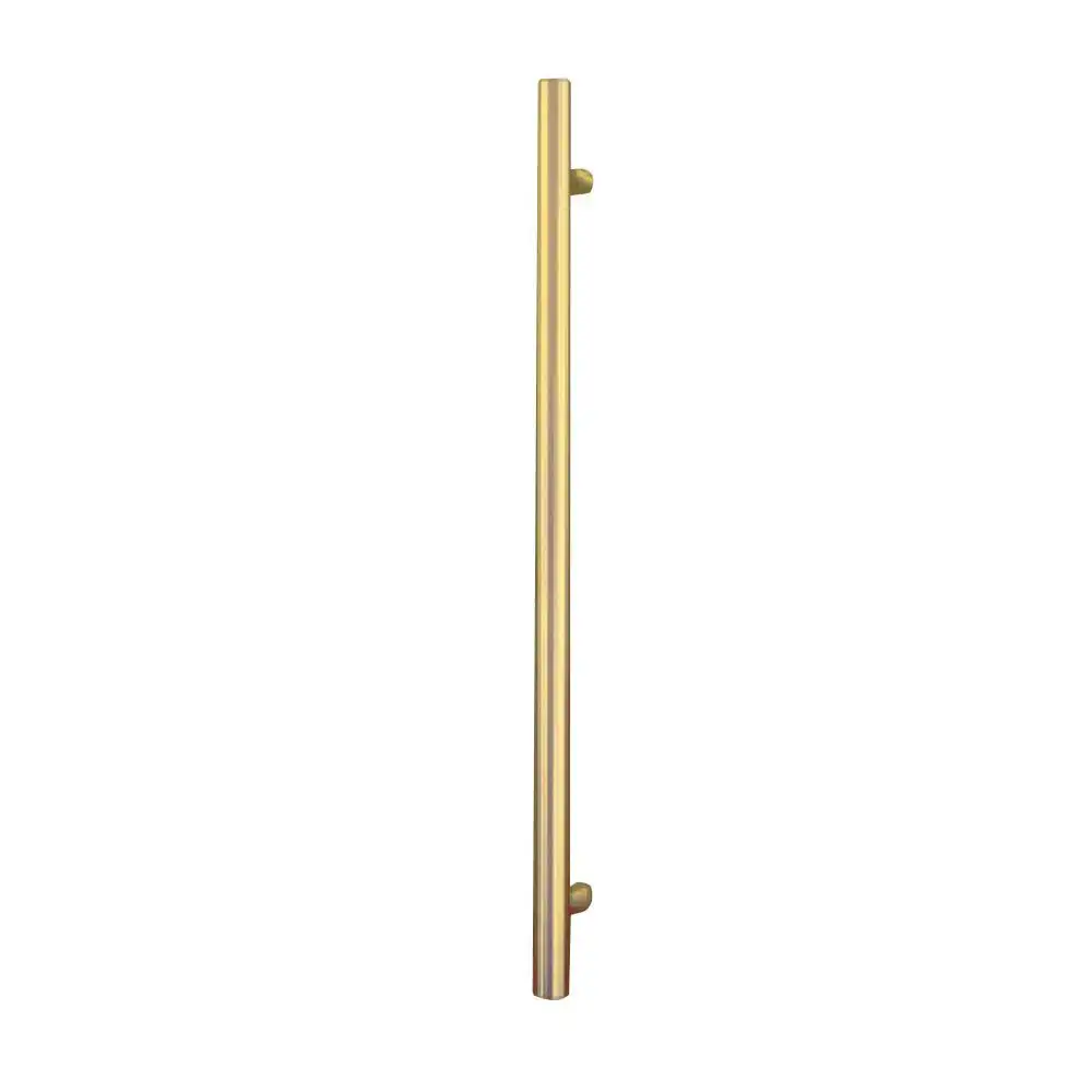 Radiant Vertical Round Single Bar Heated Brushed Gold GLD-VTR-950