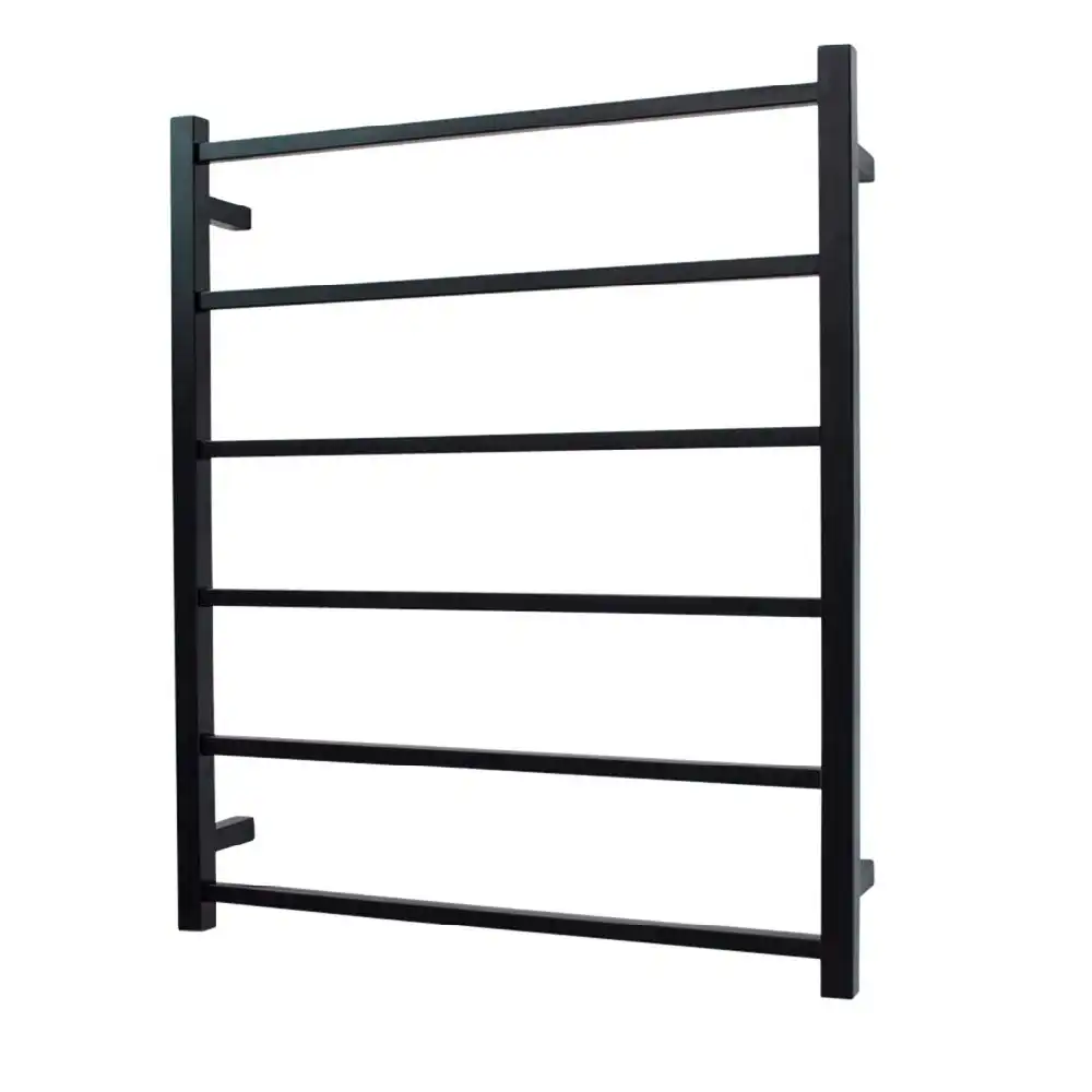 Radiant Matte Black 700 x 830mm Square Non Heated Towel Rail BSLTR01