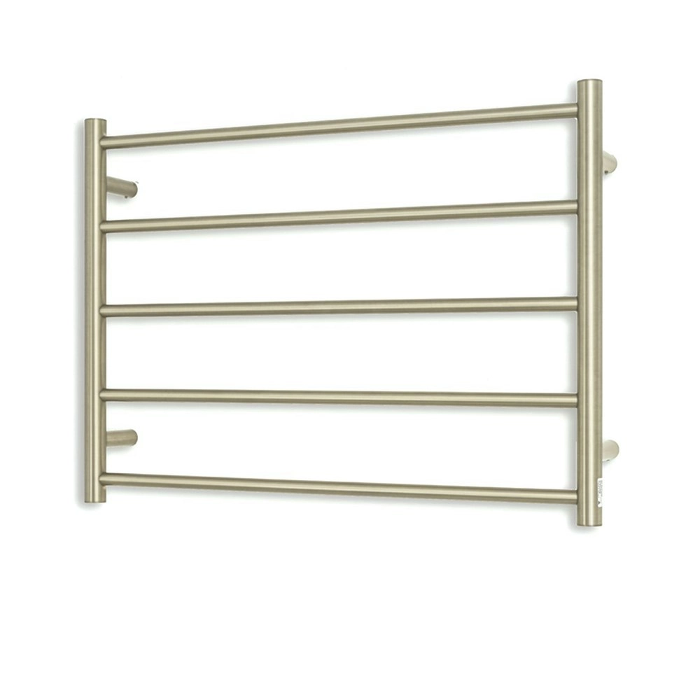 Radiant Brushed Nickel 750 x 550mm Round Heated Towel Rail (Left Wiring) BN-RTR03LEFT