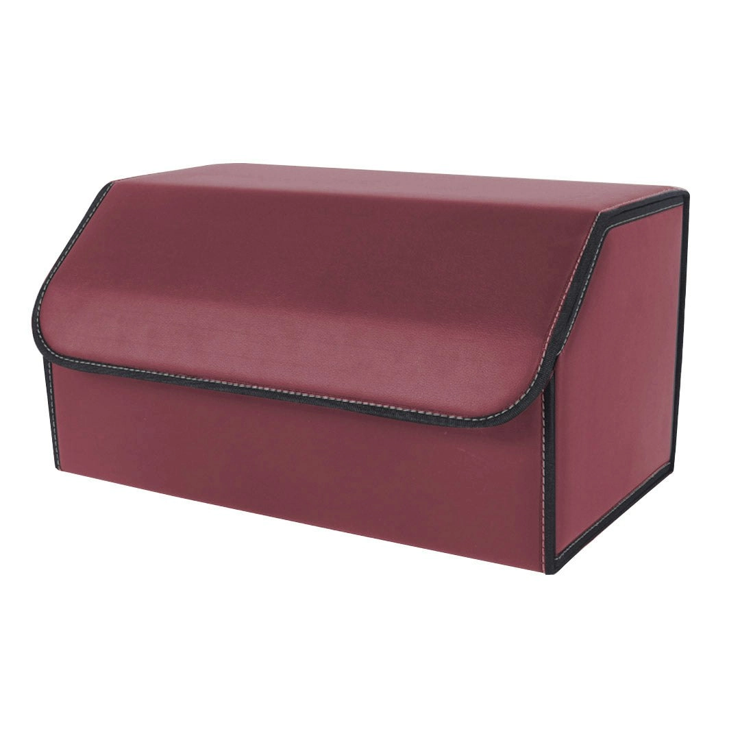 Soga Leather Car Boot Collapsible Foldable Trunk Cargo Organizer Portable Storage Box Red Large