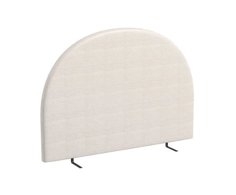 Milano Decor Ariana Curved Boucle Bedhead Headboard Upholstered Cushioned White