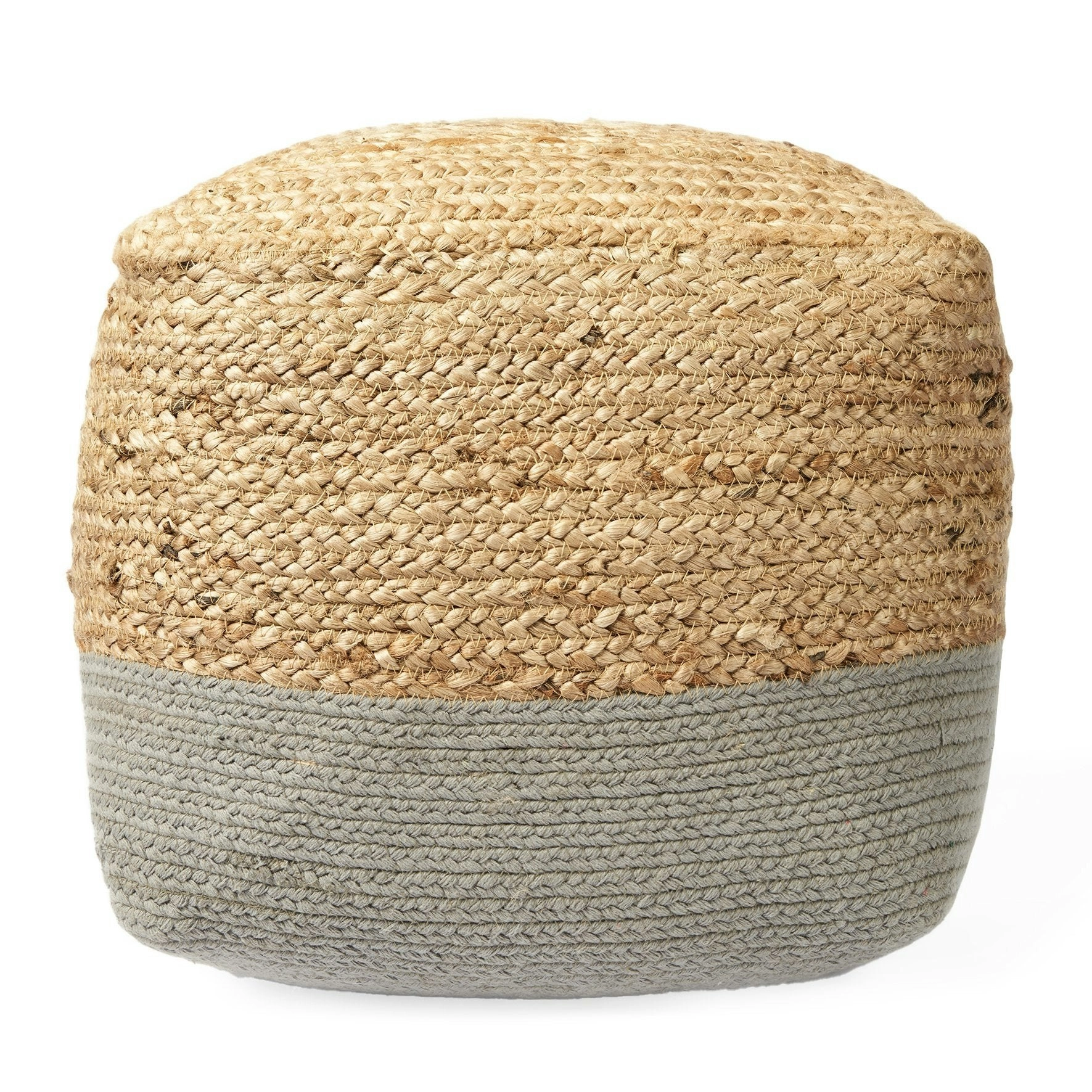 Vintage Design Preston Jute Pouffe - Grey/Natural