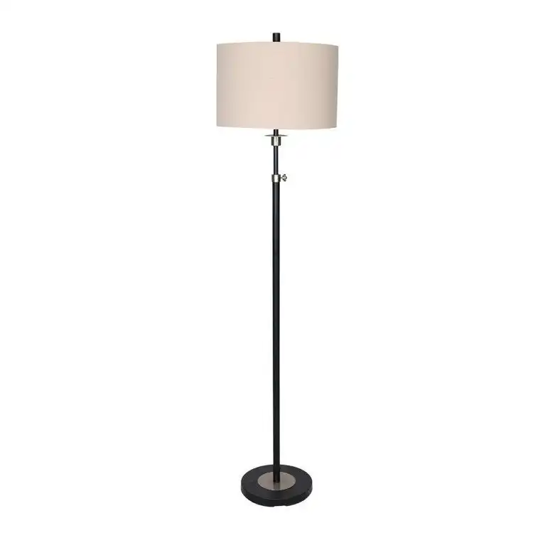 Sarantino Metal Floor Lamp With Cream Drum Shade