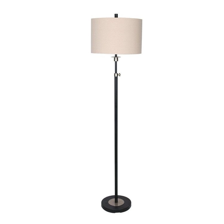 Sarantino Metal Floor Lamp With Cream Drum Shade