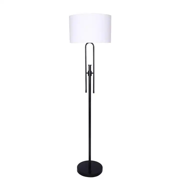 Sarantino Height Adjustable Metal Floor Lamp Matte Black