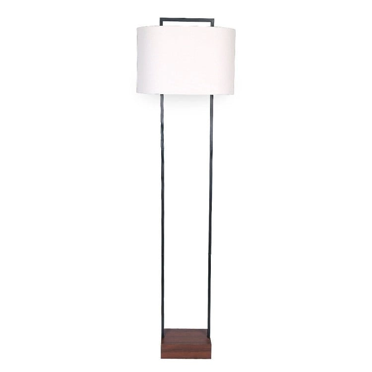 Sarantino Wood Floor Lamp In Cherry Finish