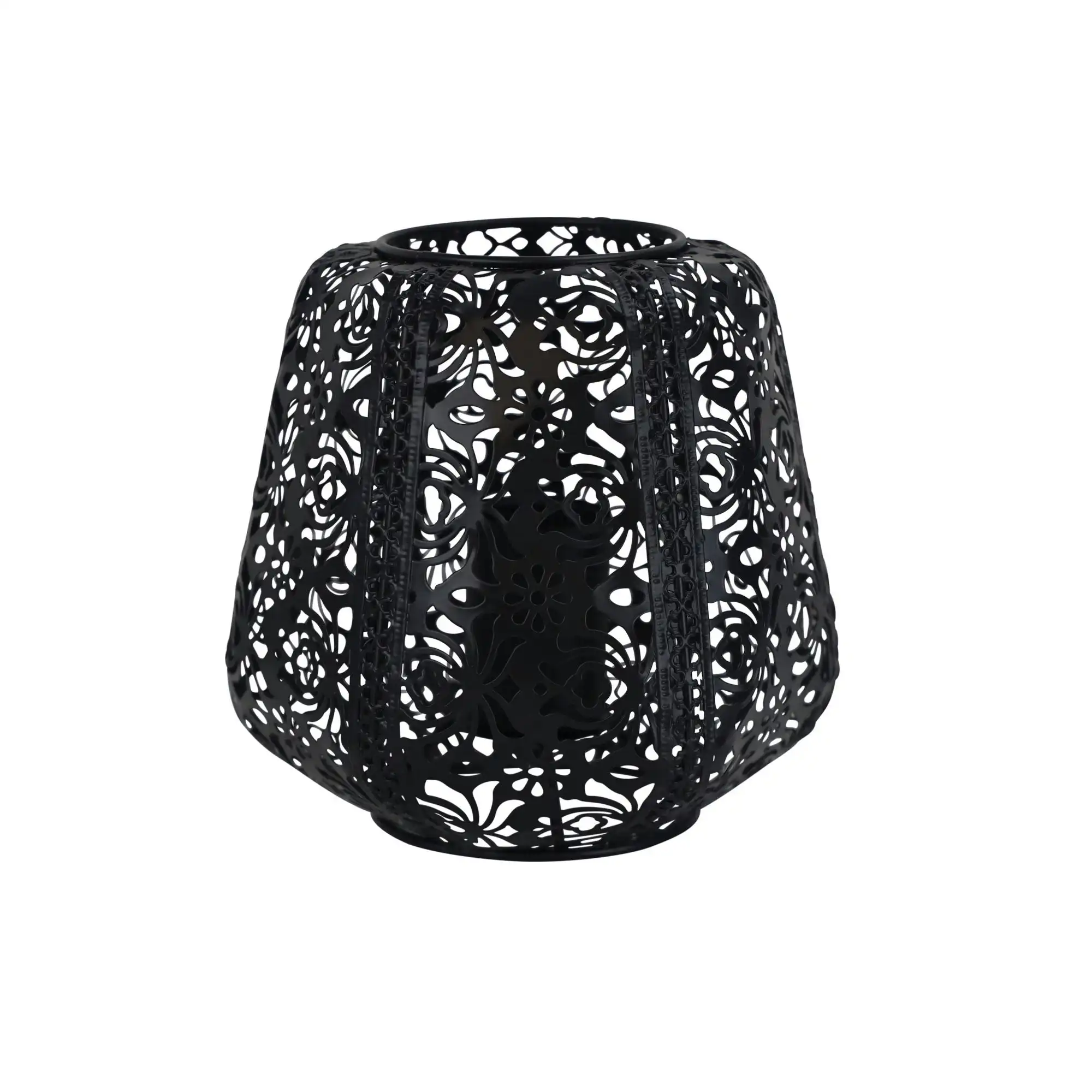 LACE Black Floral Laser Cut Metal Lamp