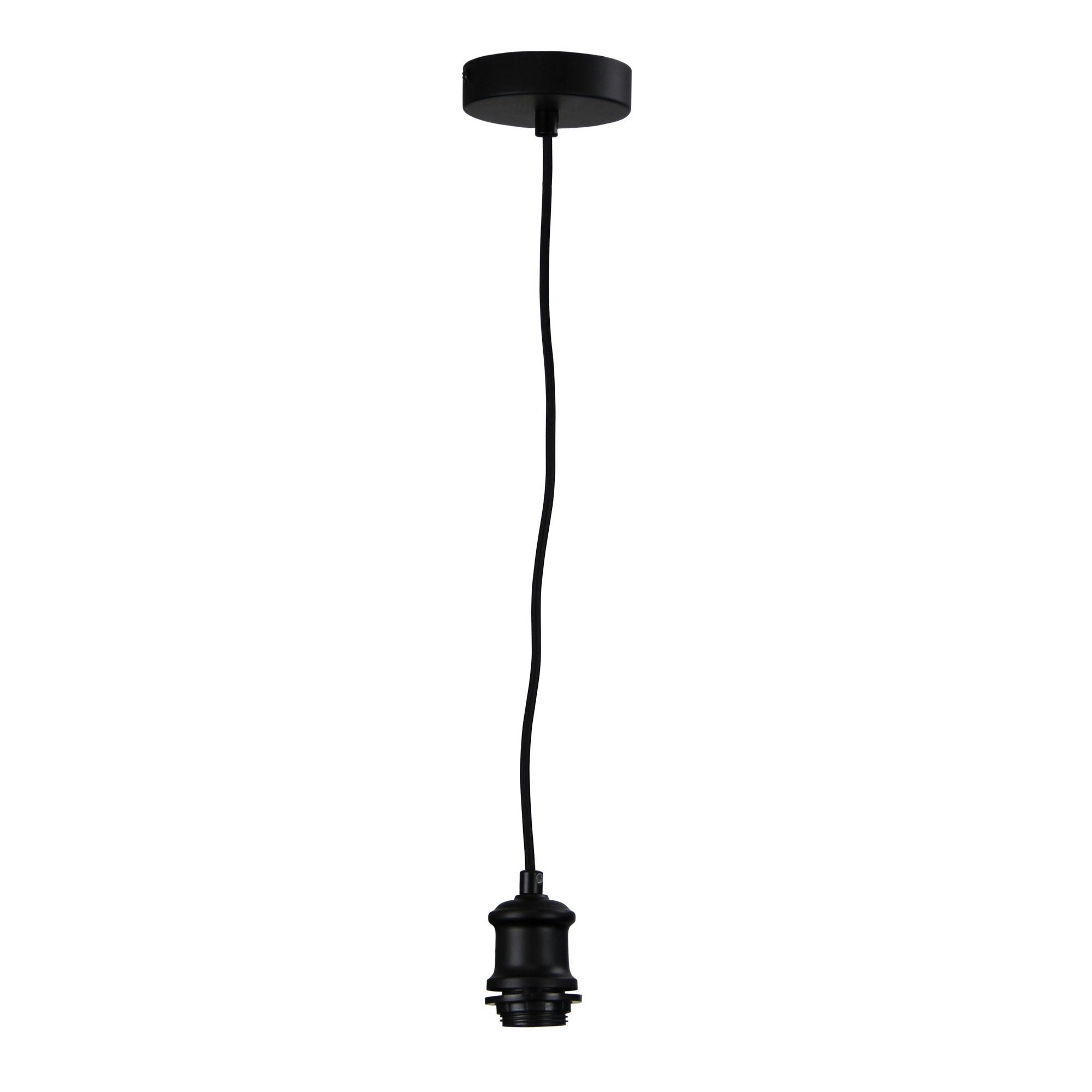 ALBANY CORD Pendant Light 180cm Vintage Cloth Cord Suspension Black