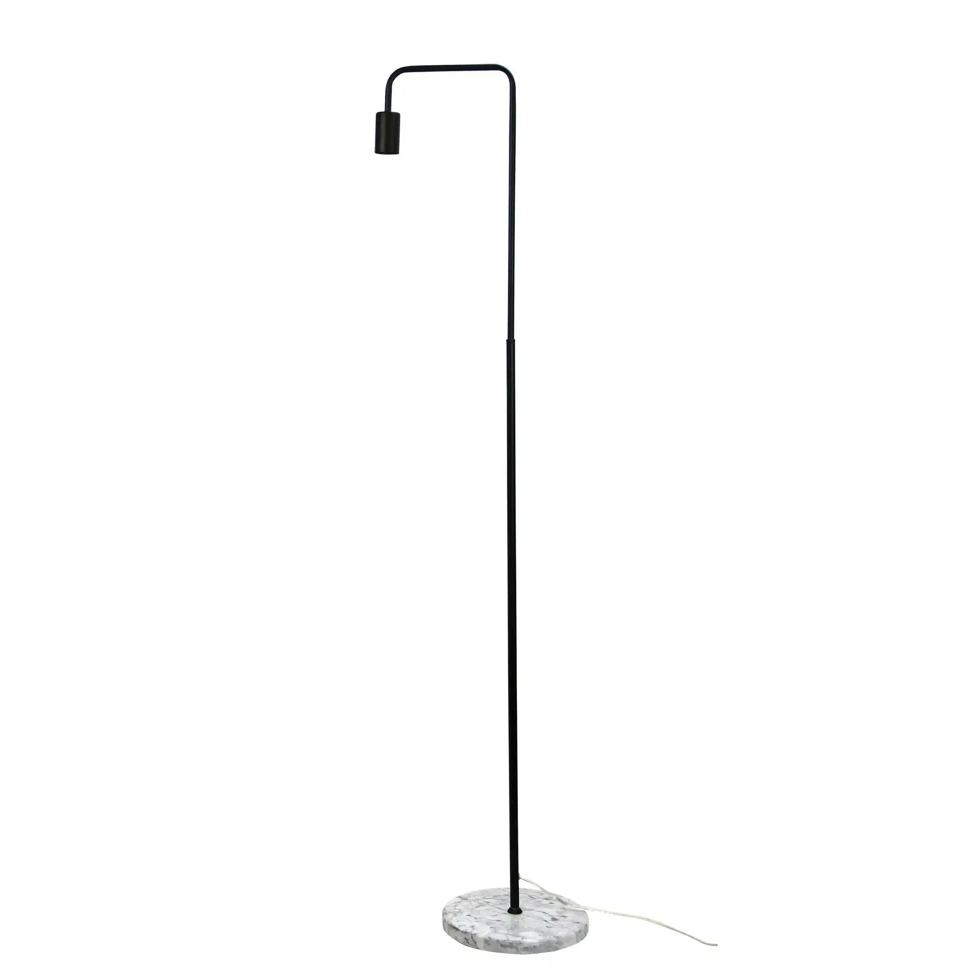 VILLE FLOOR LAMP Black Scandi Lamp with Marble Base