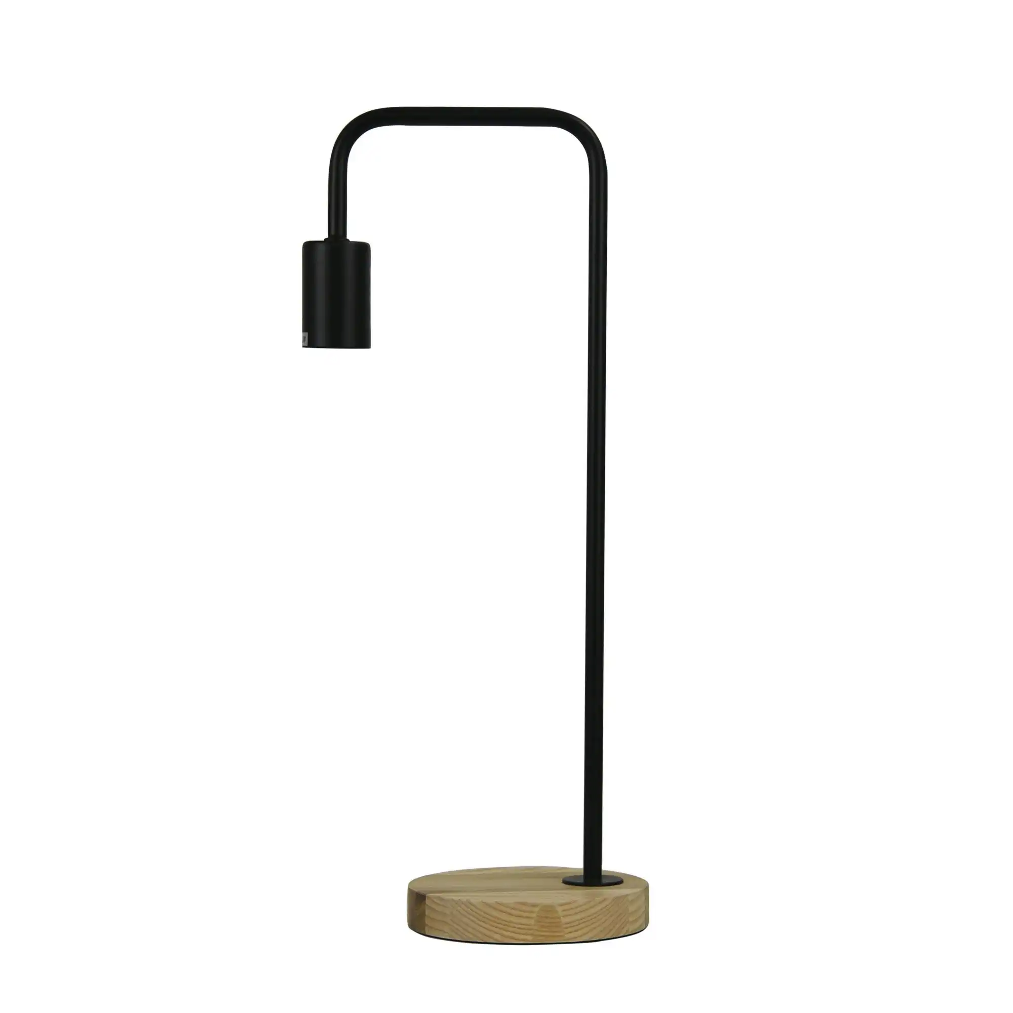 LANE Scandi Table Lamp Black with Timber