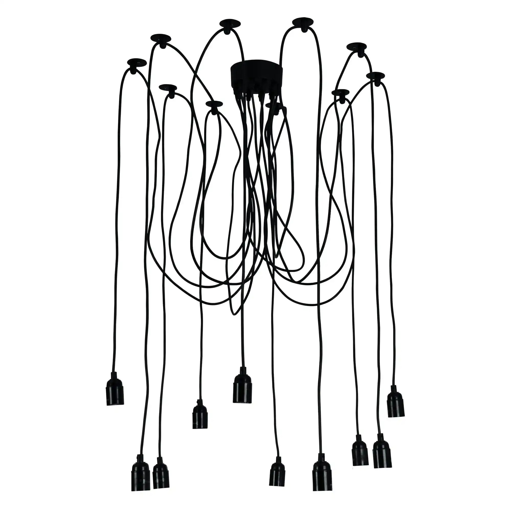 PHILLY 10 LIGHT Black Retro Industrial Multi 180cm Suspension