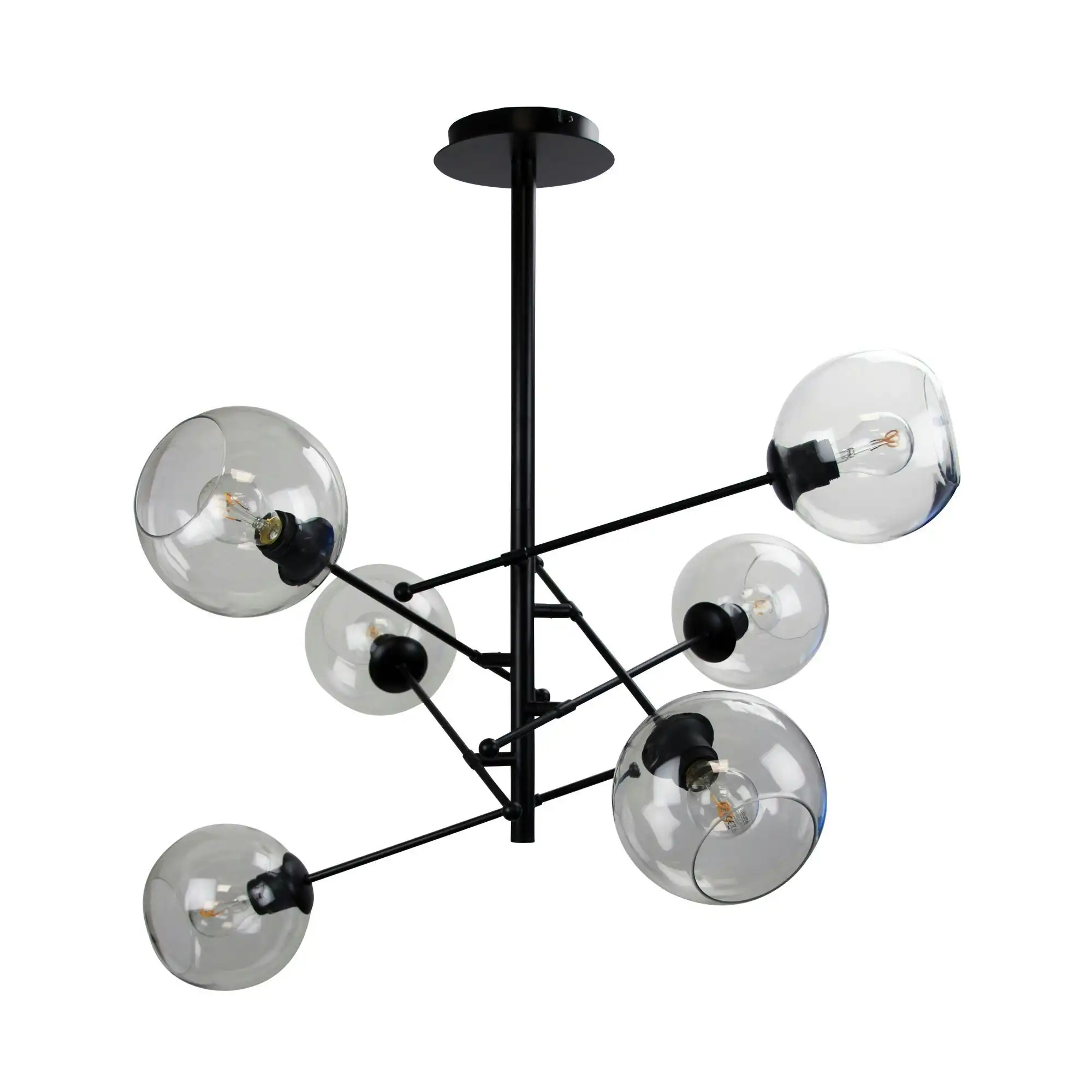 RIPLEY.6 6-Light Satellite Pendant Black