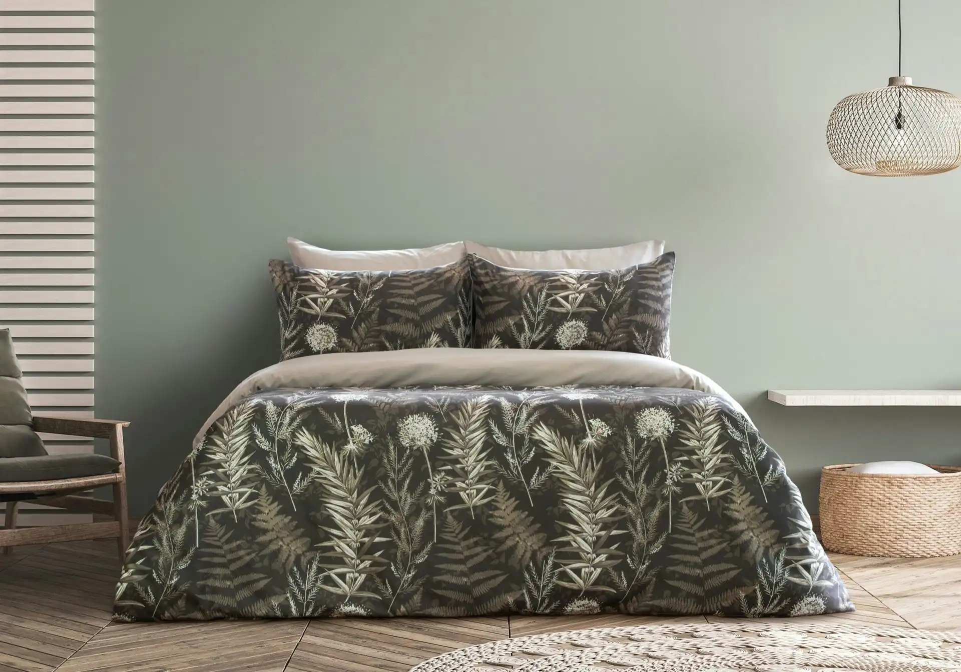 ARDOR BOUDOIR "Fir" PRINTED MICROFIBRE QUILT COVER SET