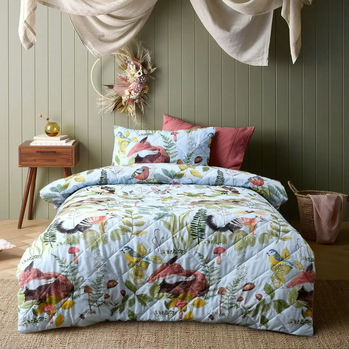 Happy Kids Ironbark Printed Cotton Quilted Quilt Cover Set