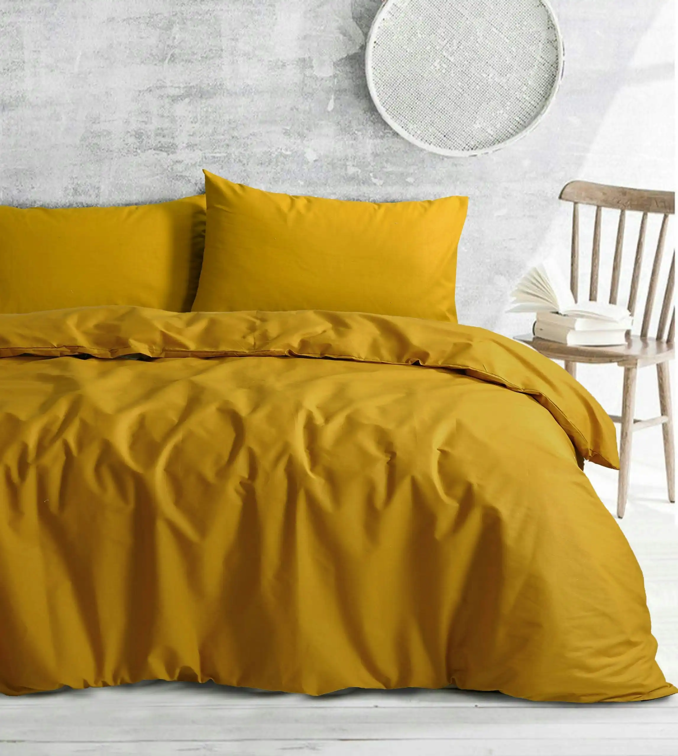 Amsons Royale Cotton Mustard Quilt Cover Set