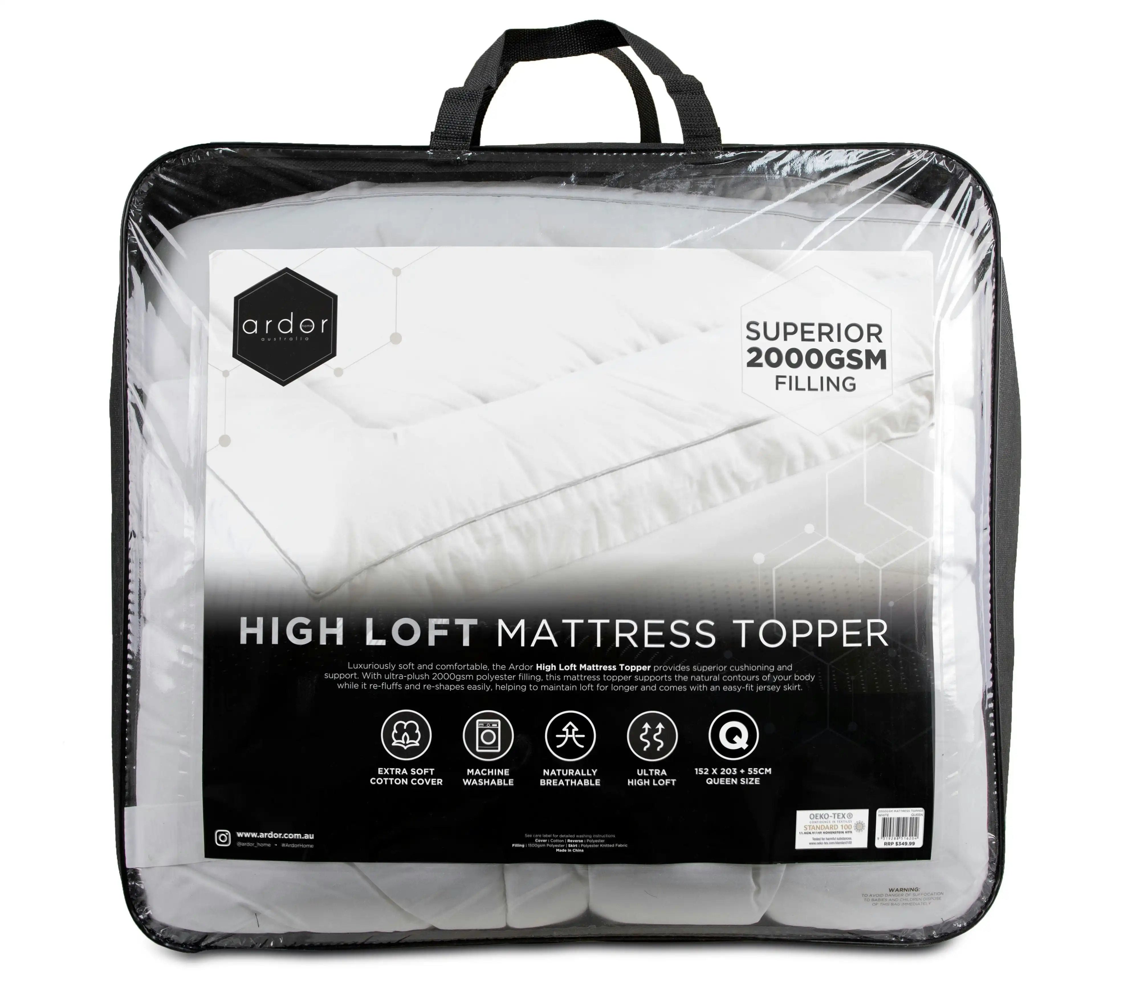 Ardor 2000GSM MICROFIBRE MATTRESS TOPPER