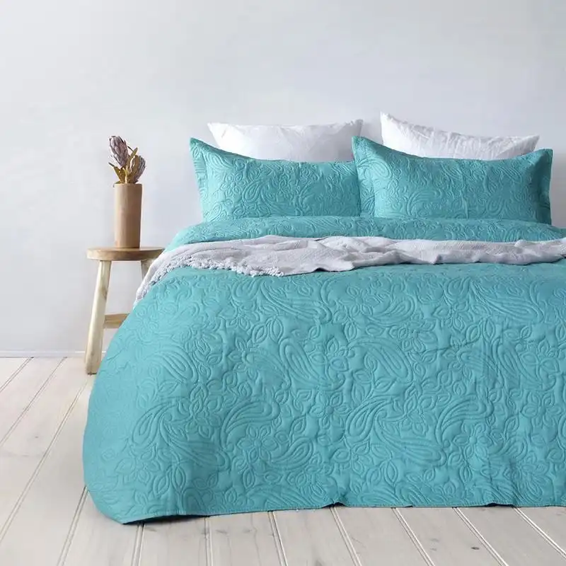 Bambury Paisley Coverlet Set - Peacock