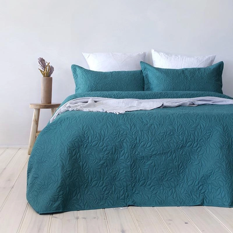 Bambury Botanica Coverlet Set - Teal