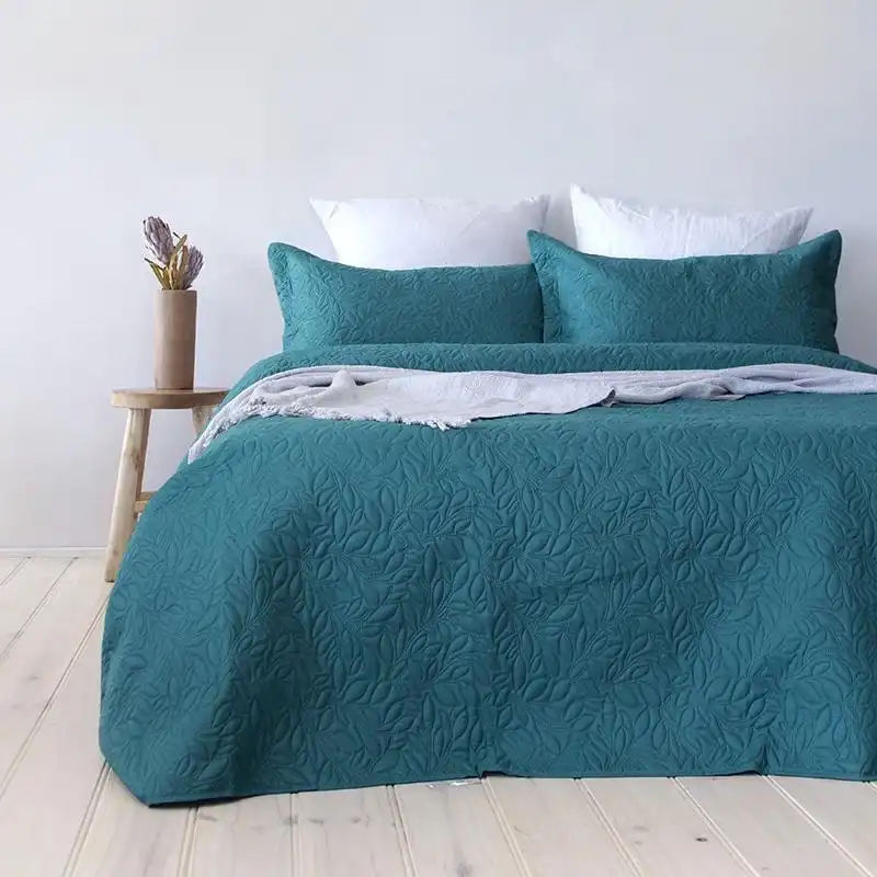 Bambury Botanica Coverlet Set - Teal