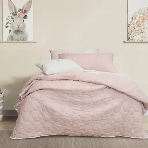 Jelly Bean BOLSTON Coverlet Set - PINK & PALE BLUE