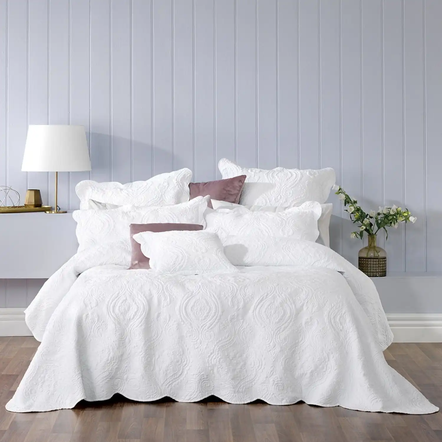 Bianca Bedding CORDELIA BEDSPREAD SET WHITE