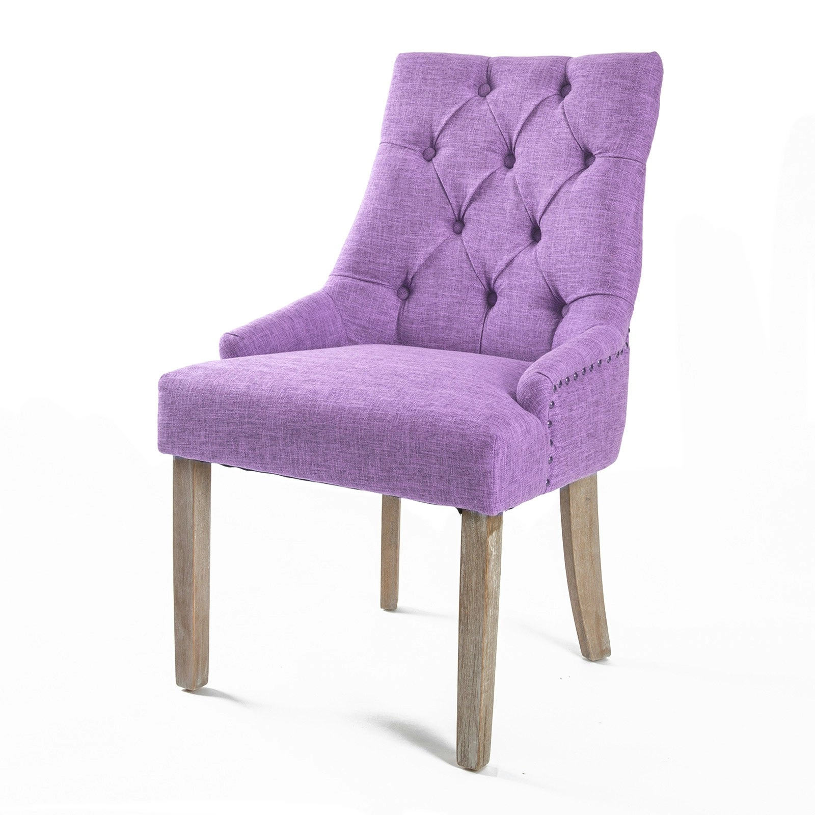 1X French Provincial Oak Leg Chair AMOUR - VIOLET