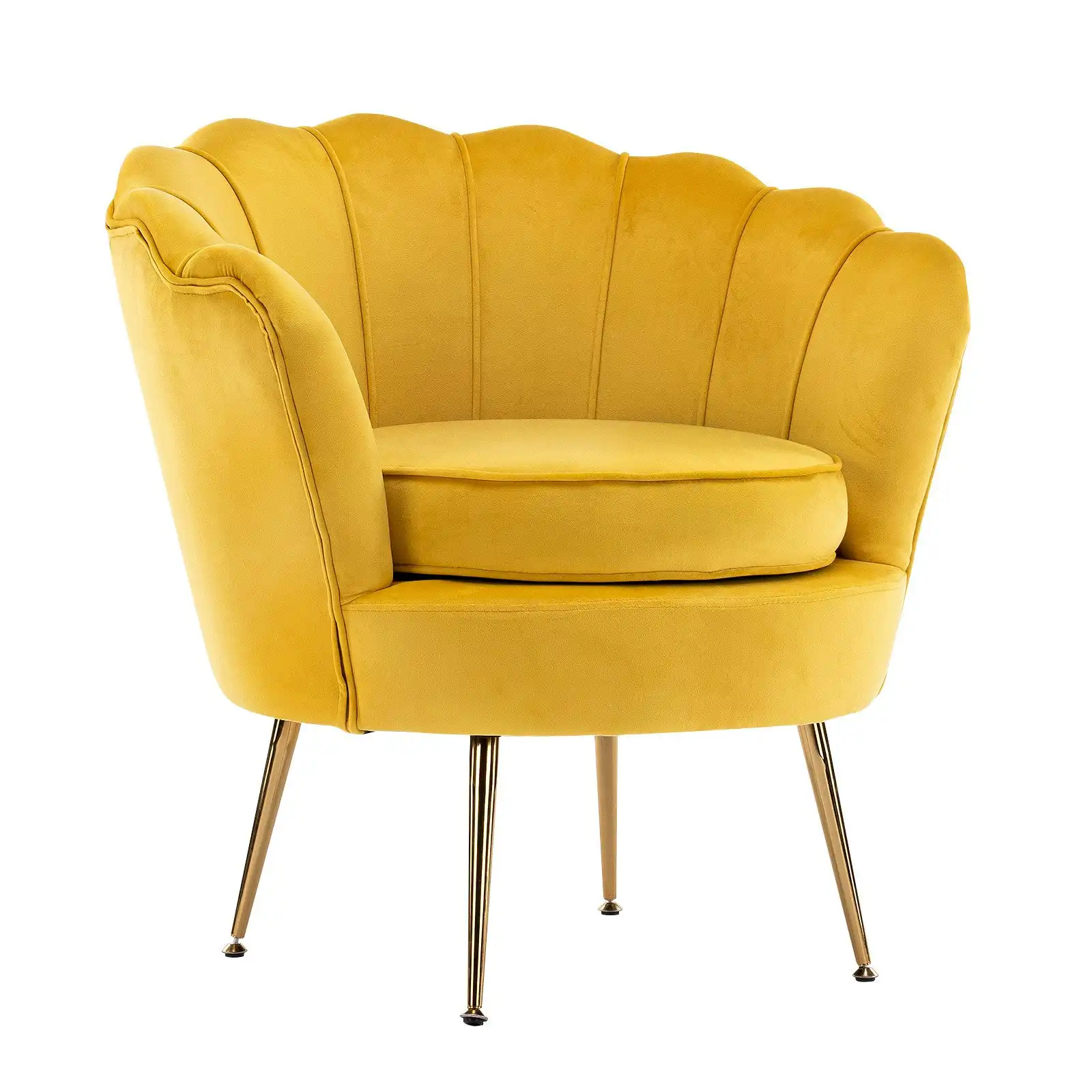 Armchair Velvet Shell Scallop - YELLOW