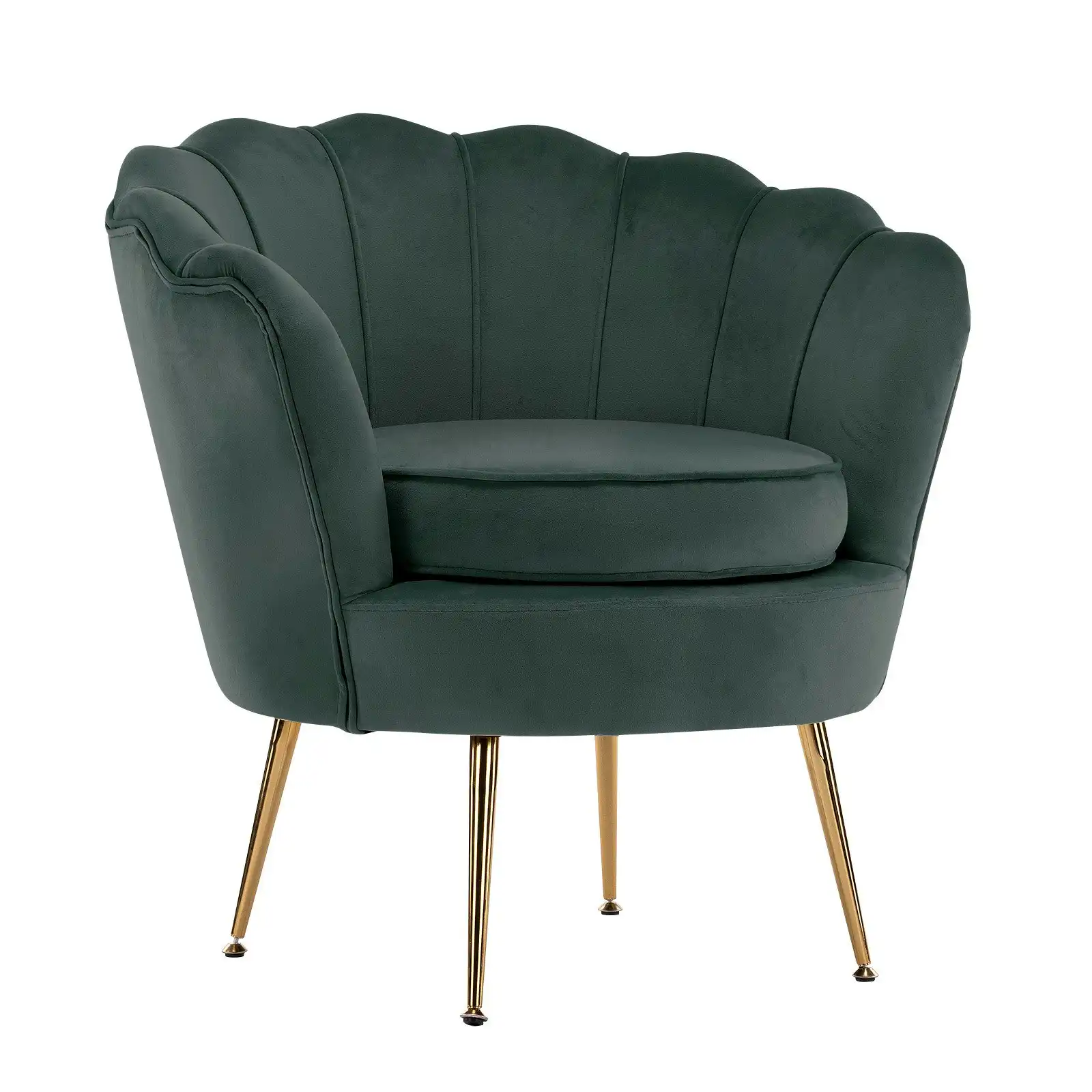 Armchair Velvet Shell Scallop - GREEN